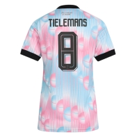 Camiseta Bélgica Youri Tielemans #8 Segunda Equipación Replica Mundial 2026 para mujer mangas cortas
